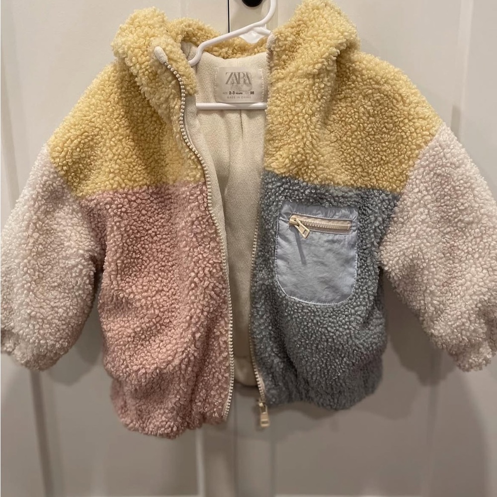 Zara Colorblock Sherpa Jacket